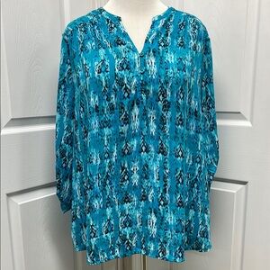 Faded Glory V-Neck 3/4 Sleeve Blouse Size 3X